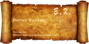 Beros Kozima névjegykártya